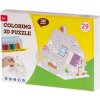 KIK Papierové 3D puzzle s farbičkami Dom 29 ks