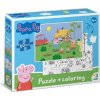 Obojstranné puzzle Prasiatko Peppa Na chalupe 60 dielikov