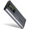 AXAGON EEM2-SD2, USB-C 10Gbps externý box s displejom pre M.2 NVMe/SATA SSD, bezskrutkový, strieborný EEM2-SD2
