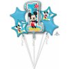 Balónová kytica 1.narodeniny Mickey 5 ks