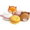 Drevené sladké makrónky Animal Macarons Tender Leaf Toys kuriatko, medveď, zajac, líška a prasiatko od 2 rokov