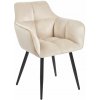 Zamatová jedálenská stolička ELENIA - béžová