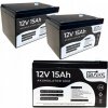 2x akumulátor AGM 12V 15Ah BIAKS (rozmer 12Ah 14Ah 10Ah) solárny CCTV alarm