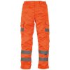 Yoko Hi-Vis nohavice s vreckami na chrániče HV018T Fluorescent Orange 40/33