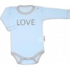 Baby Nellys Body dlhý rukáv Love - modrý, vel. 56, 56 (1-2m)