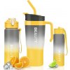 Livefy 3in1 Set fľašky na vodu a pohár Sunrise, ombre
