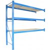 Profesionálny regál Biedrax prídavný 60 x 180 x 400 cm, 3 police - nosnosť 350 kg/polica, modrý