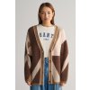 Gant LETTERSPRINT INTARSIA CARDIGAN hnedá