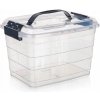 Box úložný VILARD 8,5 l, 31x24x21cm, veko, klip, madlo, PH DYM/TRA