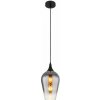 GLOBO 15552H3 LAVUS závesné svietidlo D180mm 1xE27 čierna, priehľadná chrómová