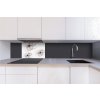 DIMEX | Dibond doska za kuchynskú linku | DBW-06040-098 Červeno-čierne okvetné lístky | 60 x 40 cm + Dibond obkladová doska Dimex do kuchyne Červeno-čierne okvetné lístky v rozmere 60 x 40 cm