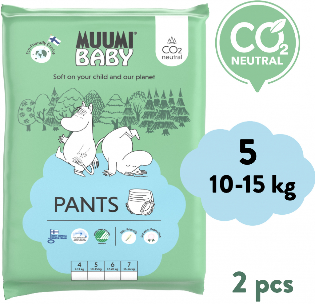 Muumi Baby Pants 5 Maxi+ 10-15 kg 2 ks