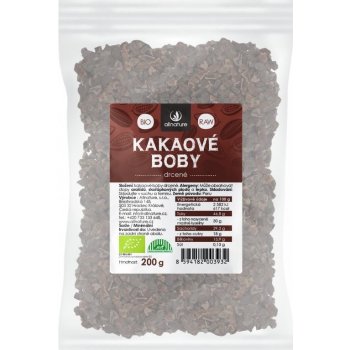 Allnature drcené kakaové boby Bio Raw 200g