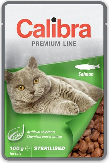 CALIBRA Cat Adult Sterilised kúsky s lososom v omáčke 100 g