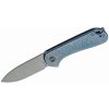 We Knife WE18062X-2 Elementum vreckový nôž 7,5 cm, Stonewash, modrá, titán