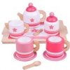 Bigjigs Toys Drevená čajová sada ružová