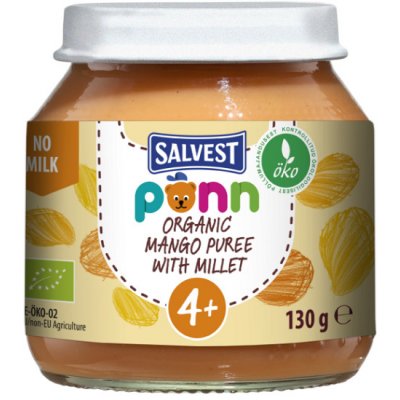 SALVEST Põnn BIO Mangovo-banánové pyré s jáhly 130 g