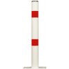 Bielo-červený oceľový parkovacie okrúhly stĺpik - priemer 6 cm, výška 60 cm