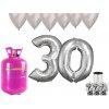 HeliumKing Hélium párty set na 30. narodeniny so striebornými balónmi