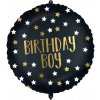 Procos Fóliový balón - Čierno zlatý Birthday Boy 46 cm