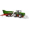 Bruder 03452 ROADMAX Traktor s čelným nakladačom a vozidlomBruder 3452