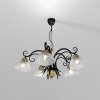 Luminex Luster Flora, 5 sklenených tienidiel, čierna/mosadz - 5980