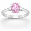 Šperky eshop Zásnubný prsteň striebro 925 okrúhly ružový zirkón trblietavé ramená M13.17