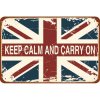 Ceduľa Keep Calm and Carry On Vintage style 30cm x 20cm Plechová tabuľa