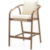 Hector Záhradná barová stolička Rovigo z masívu akáciové drevo hnedá/béžová
