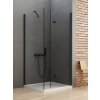 New Trendy New Soleo Black sprchovací kút 90x80 cm štvorcová čierna matné/priehľadné sklo D-0239A/D-0114B