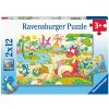 Ravensburger - Puzzle 2x12 Obľúbené dinosaury - 1-39 dielov