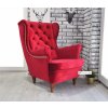 Kreslo Velvet Red s ozdobou