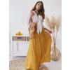 Fashionweek Dlhá maxi letná sukňa zo vzdušného materiálu MF266 Farba: horčicovú, Veľkosť: Universal