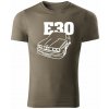 T-ričko BMW e30 line pánske tričko Farba trička: Army, Farba potlače: Biela, Veľkosť: 3XL