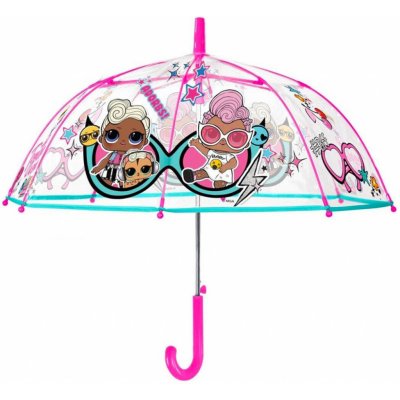 Perletti L.O.L. Surprise deštník transparentní automatický růžový