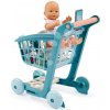 Nákupný vozík s 30 cm bábikou Trolley Doll Vert Azur Écoiffier 8 doplnkov so smartfónom od 18 mes