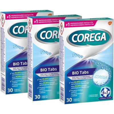 Corega Antibakteriální čistící tablety 3× 30 ks