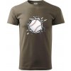 Baseball lopta v triku - Klasické pánske tričko vyššej gramáže - 4XL ( Army )