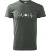 Ekg psia labka - Klasické pánske tričko vyššej gramáže - 4XL ( Tmavá bridlica (sivá so zeleným nádychom) )