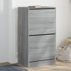 vidaXL Botník s 2 výklopnými zásuvkami sivý dub sonoma 60x42x108 cm 3214390