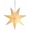 Dekorácia MagicHome Vianoce, Hviezda, papier, 10 LED teplá biela, 2xAA, jednoduché svietenie, 40 cm