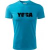 Yoga nápis - Pánske tričko Fantasy športové - XL ( Svetlý tyrkys )