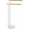 TENDANCE Stojan na uteráky White Bamboo, biela/s drevenými prvkami, O