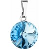 Prívesok bižutérie so Swarovski kryštálmi modrý okrúhly 54001.3 aqua