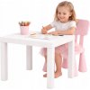 Sada stôl ružový DGL Meble Mammut s plastovou stoličkou