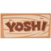 87079pb1189 Medium Nougat Tile 2 x 4 with Reddish Brown 'YOSHI' (Střední nugátová dlaždice 2 x 4 s červenohnědým vzorem 
