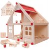 FunPlay 6995 DIY Drevený domček pre bábiky s príslušenstvom obývačka, 15x20,6x11,8cm