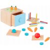 Tooky Toy Drevená vzdelávacia kocka Zásuvka 4v1