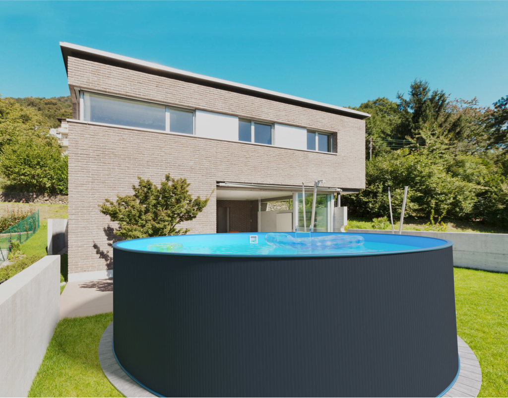 Planet Pool 4,5 x 1,2 m antracit / blue