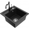 MEXEN/S MEXEN/S - Vito granitový drez 1-miska vrátane batérie Carla, čierna/strieborná metalík 6503-73-670700-70